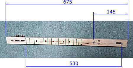 ギター本体の寸法図