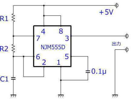 タイマーIC「555」の回路図例