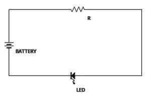 LEDを点灯するための基本回路図