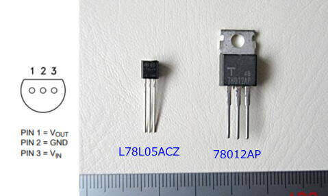 今回使った三端子レギュレータ