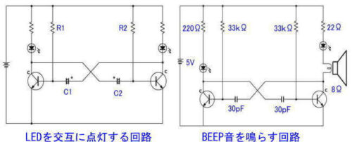 マルチバイブレーター回路の例