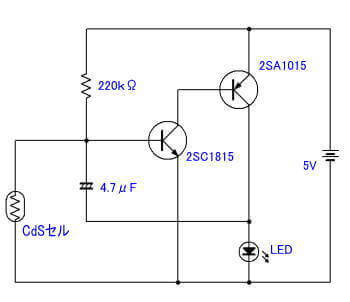 CdSを使って周波数変更する回路例