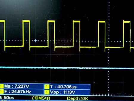 回転が遅いときの波形