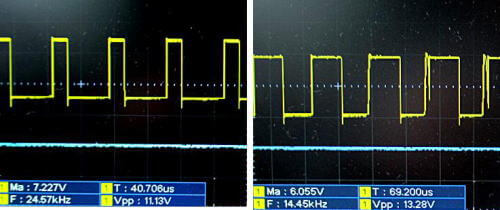 パルス形状を変えることで速度調節