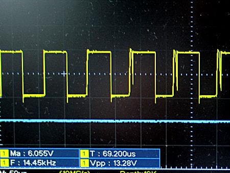 回転をそれより早くしたときの波形