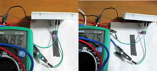電圧差が見られます