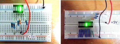 バーLEDを点灯させているところ