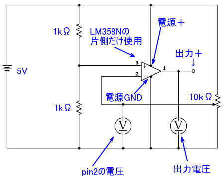 今回考えるコンパレーターの回路図