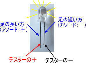 LEDには極性があります