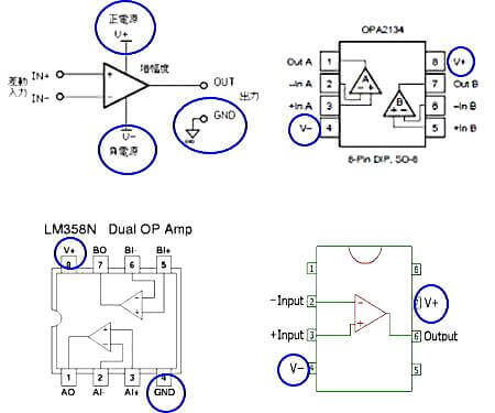 電源が書き込まれている例