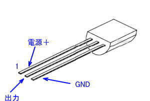 MCP9700Aの足　結線図