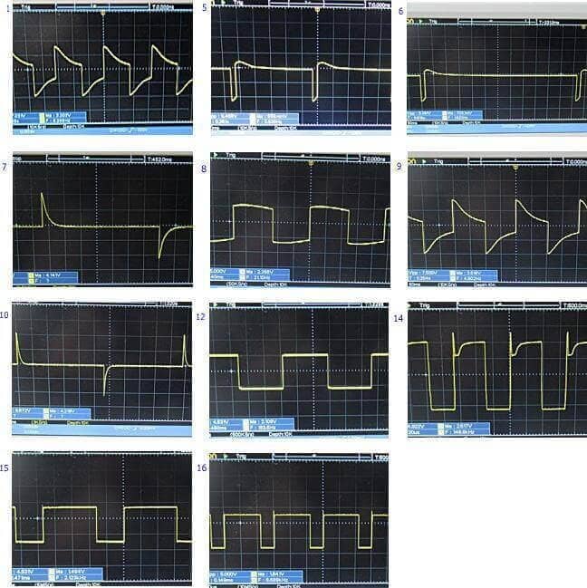 各発振例での観察波形