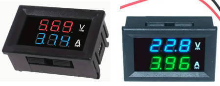 安価で広く販売されているミニ電圧電流計